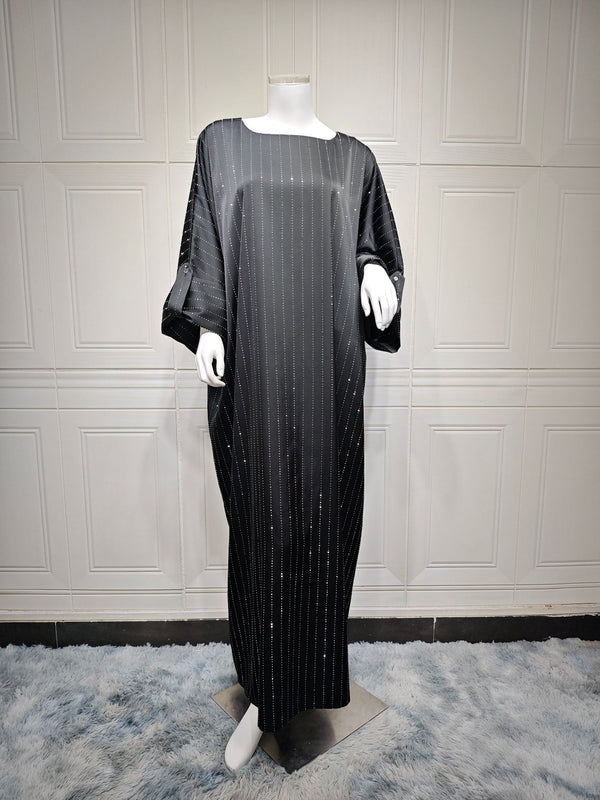 Black sparkle batwing abaya
